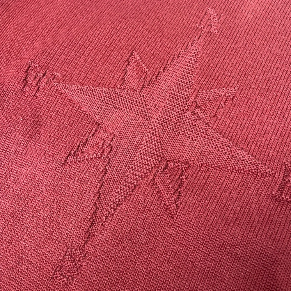 Genuine Country Road Work Wear Maroon Knit Crew Pull Over Compass Sweater Mens L - Picture 4 of 8